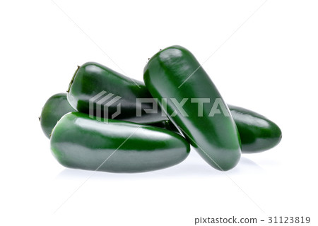 Jalapeno peppers on a white background 31123819