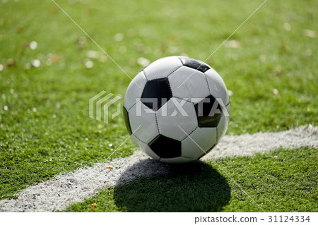 soccer ball on football field 31124334