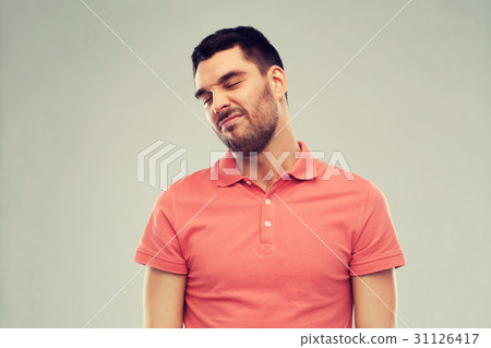man wrying over gray background man wrying over gray background 31126417