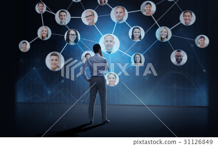 businessman looking at over dark 31126849