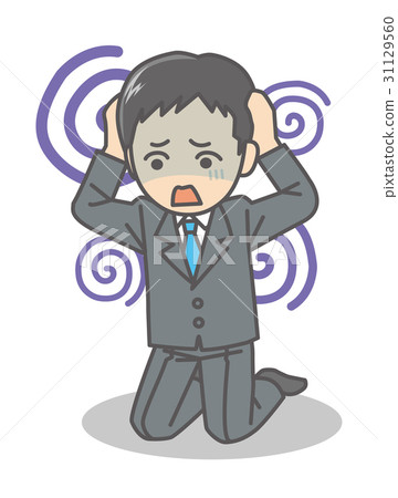man in suit holding his head man in suit holding his head 31129560