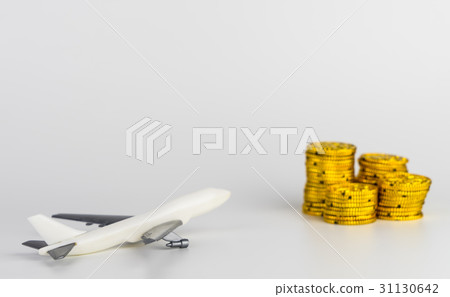 Saving gold money for air plane ticket travel 31130642