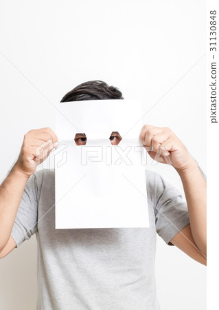 asian man with blank paper asian man with blank paper 31130848