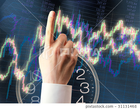 Candlestick chart and hand 31131468