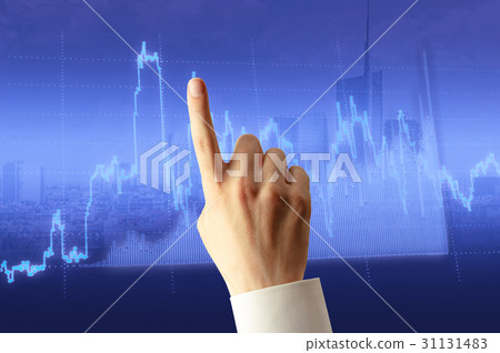 Candlestick chart and hand 31131483