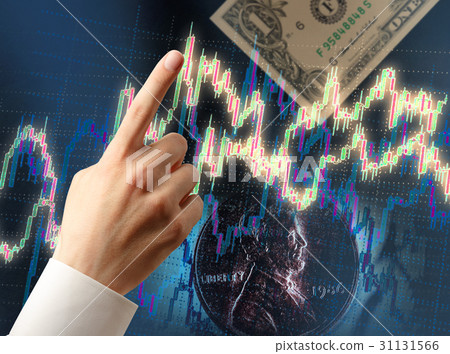 Candlestick chart and hand 31131566