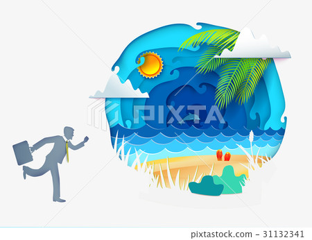 Businessman go to tropical vacation 31132341