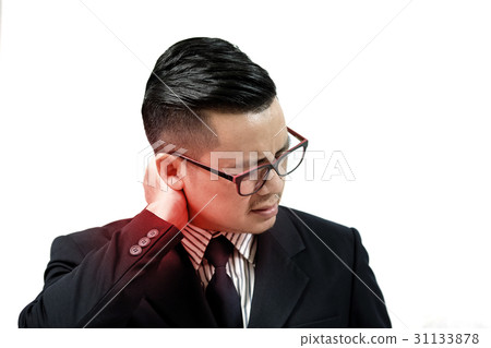 Asian business people are suffering from neck pain Asian business people are suffering from neck pain 31133878