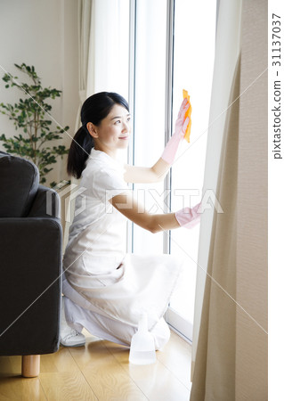 管家窗口擦家政機構房屋清潔清潔管家女人 31137037