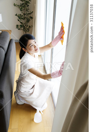 管家窗口擦家政機構房屋清潔清潔管家女人 31137038