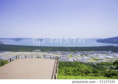 從Kamiyama Nishi天文台看到的彩虹松原和唐津灣 31137335
