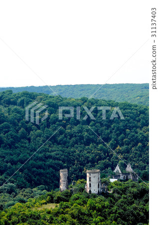 Scenic view of Chervonohorod Castle ruins Nyrkiv 31137403