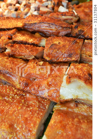 Crispy pork sold on the market Crispy pork sold on the market 31137804