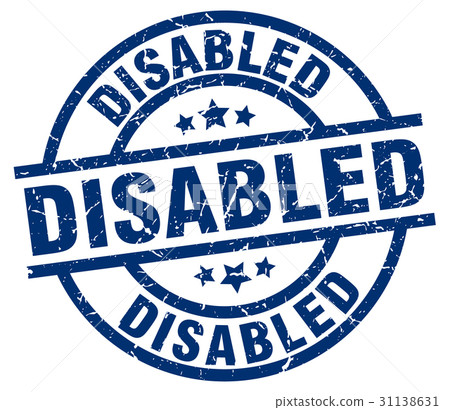 disabled blue round grunge stamp 31138631