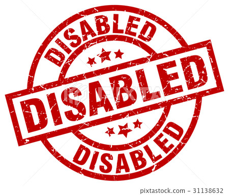 disabled round red grunge stamp disabled round red grunge stamp 31138632