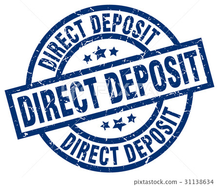 direct deposit blue round grunge stamp direct deposit blue round grunge stamp 31138634