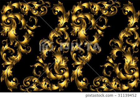 Golden vintage seamless pattern 31139452
