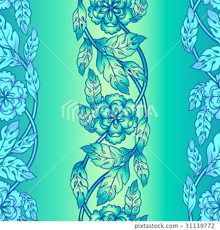 Vector seamless background with floral branches 31139772