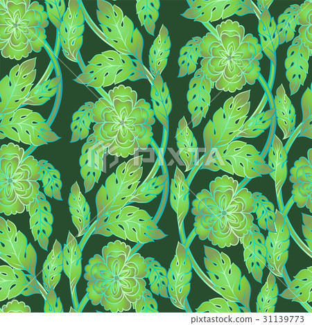 Vector seamless background with floral branches 31139773