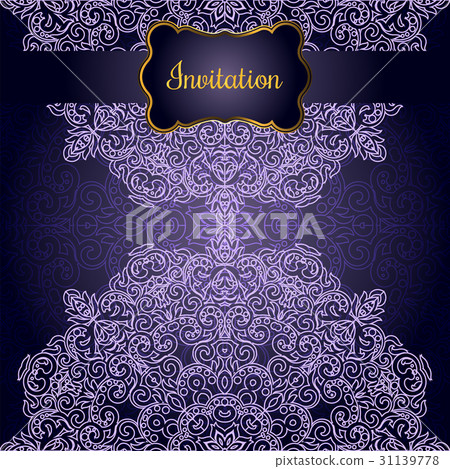 Invitation card with Lacy mandala in the Indian  31139778