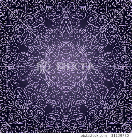 Lacy square ornament. Bohemian intricate swirl  31139780