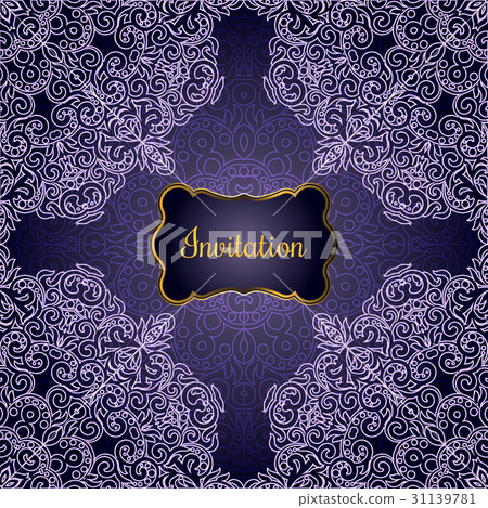 Invitation card with Lacy mandala in the Indian 31139781