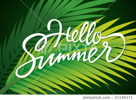Hello Summer - vector leaflet template with brush Hello Summer - vector leaflet template with brush 31140171