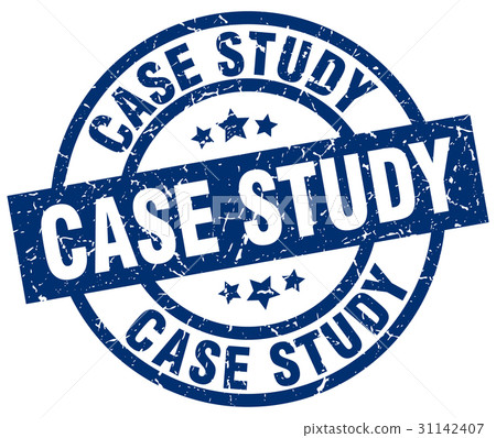 case study blue round grunge stamp 31142407