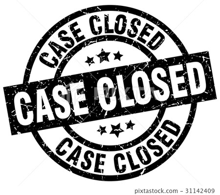 case closed round grunge black stamp 31142409