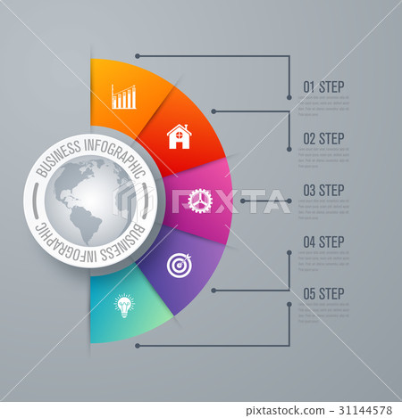 Design infographic template 5 steps 31144578