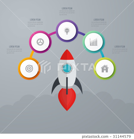 Business infographics. Timeline with 5 circles Business infographics. Timeline with 5 circles 31144579