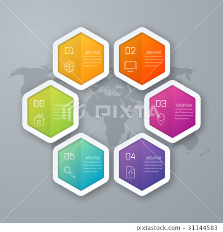 Vector illustration infographics six options Vector illustration infographics six options 31144583