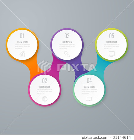 Business infographics. Timeline with 5 circles 31144614