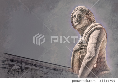 Famous fountain of shame on baroque Piazza 31144795