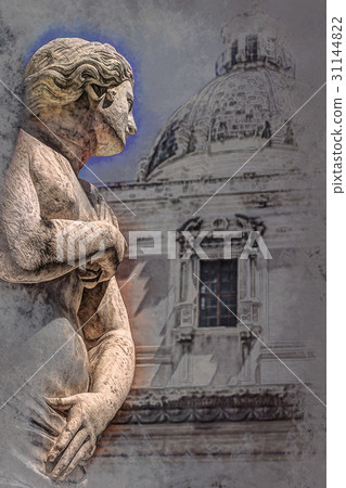 Famous fountain of shame on baroque Piazza 31144822