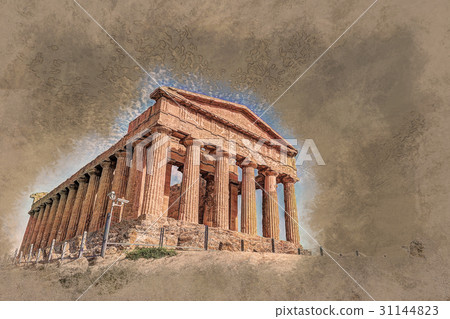 The famous Temple of Concordia in the Valley of 31144823