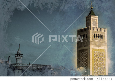 View of the Al-Zaytuna Mosque and the skyline of 31144825