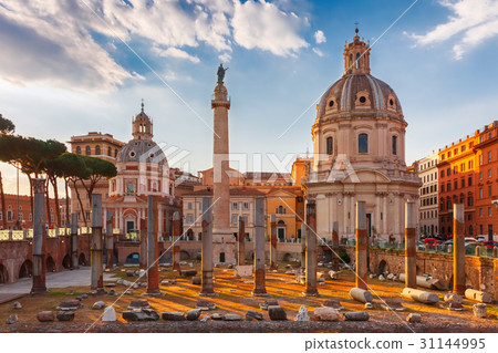 Ancient Trajan Forum at sunset, Rome, Italy 31144995