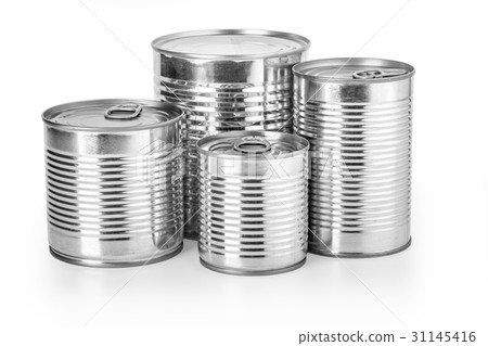 metal cans on a white background 31145416