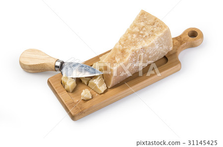 parmesan cheese on white background 31145425