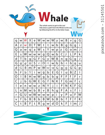 Letter Maze W. This worksheet helps kids recognize Letter Maze W. This worksheet helps kids recognize 31145501