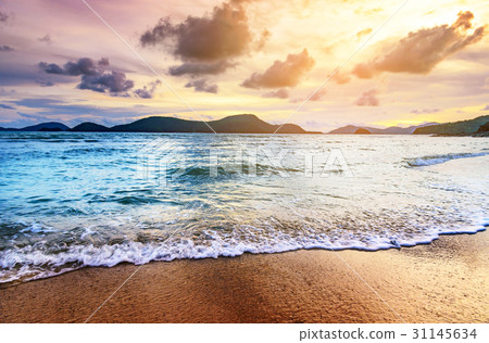 Beach sand sunset or sunrise in twilight with sky 31145634