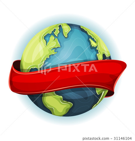 Earth Planet With Ribbon 31146104