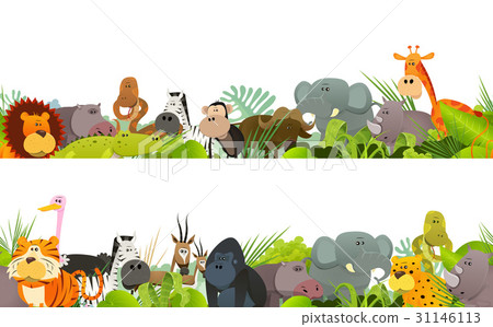 Seamless Frieze With Wild African Animals 31146113