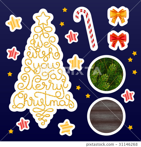 Holiday gift stickers with hand lettering We wish Holiday gift stickers with hand lettering We wish 31146268