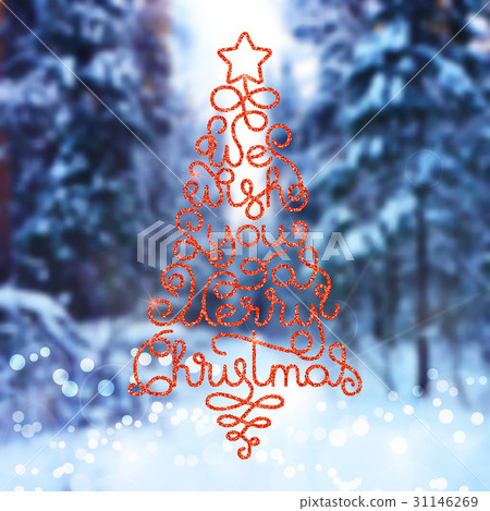 Holiday gift card with hand lettering We wish You Holiday gift card with hand lettering We wish You 31146269