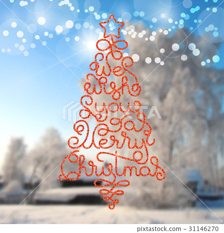 Holiday gift card with hand lettering We wish You Holiday gift card with hand lettering We wish You 31146270