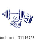 dumbbells doodle drawing 31146523