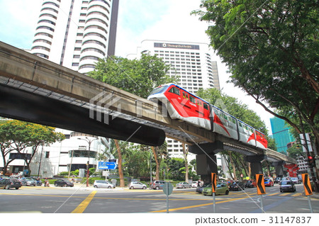 Monorail running in the city of Kuala Lumpur Malaysia Monorail running in the city of Kuala Lumpur Malaysia 31147837