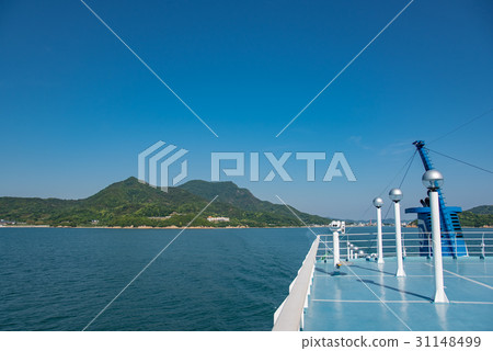 From Shodoshima to Okayama From the top of the ferry over the deck Shodoshima From Shodoshima to Okayama From the top of the ferry over the deck Shodoshima 31148499